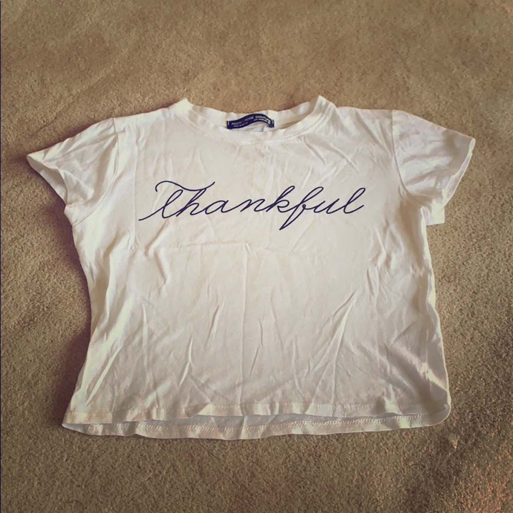 “Thankful” T-shirt crop top by Rock Rose Couture